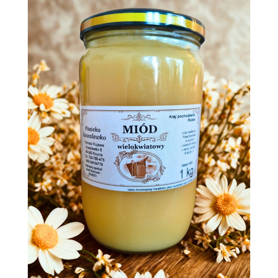 Miód wielokwiatowy 1 kg | Skarby z ula | Osada Zdrowienia