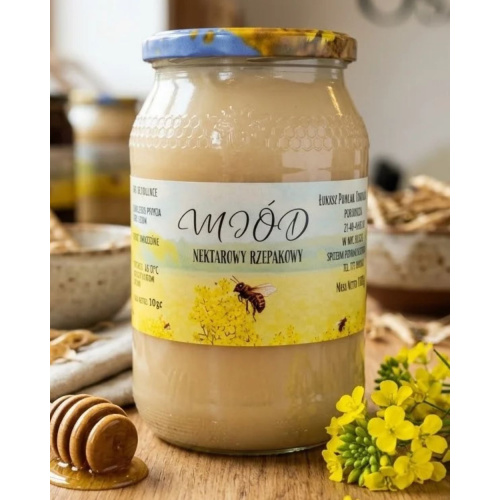Miód nektarowy rzepakowy 1,25 kg | Skarby z ula | Osada Zdrowienia